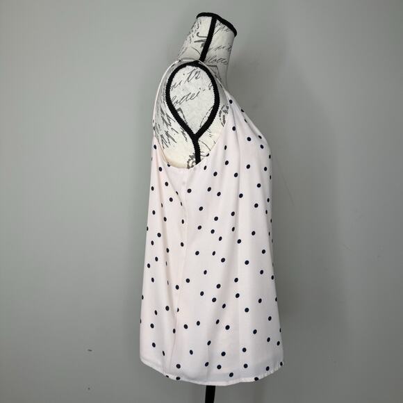 Socialite Blush Pink Polka Dot Camisole Tank Top Spaghetti Straps size Large NWT - Picture 3 of 11